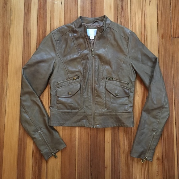 Tan Leather Jacket Size Small