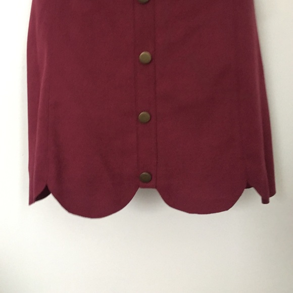 | Lauren Conrad | Burgandy Scalloped Suede Skirt - Picture 3 of 4