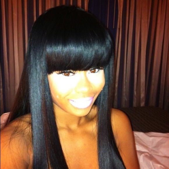 Black Custom Wig with Bangs!!! Ready 2 Ship! - Picture 4 of 4