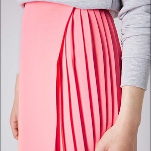 Topshop asymmetric pleat wrap skirt