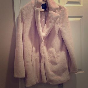 NWOT Pink faux fur coat