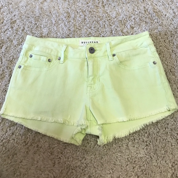 Bullhead lime green low rise shorts