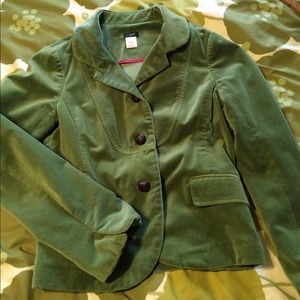 Beautiful green velvet Bella jacket from J. Crew