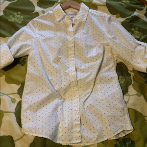 Polka dot button down top from Banana Republic
