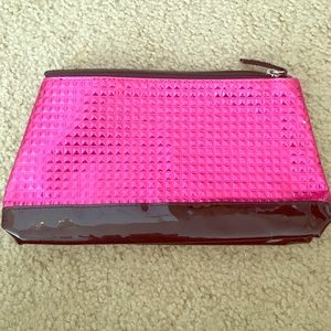 Fun, Lined Makeup Tote, Hot Pink and Black