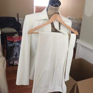 Two piece pants suit w belt