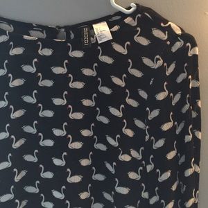H&M Swan Print Blouse