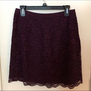 ✨SALE✨ LOFT plum lace skirt