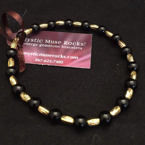 Black Onyx bracelet. Inner peace 7.5" - Picture 3 of 5
