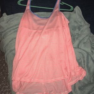 orange and white stripe tank top