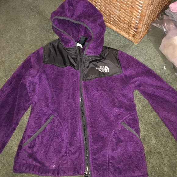 Fuzzy Purple North Face Jacket with Hood