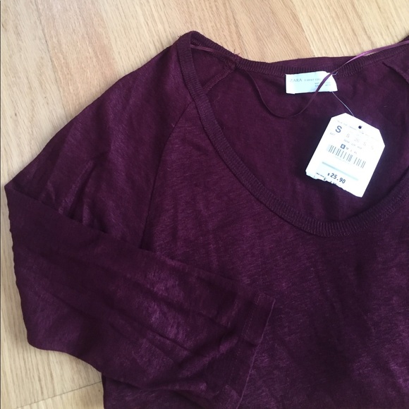 Zara Tops - 🆕 Zara Wine 3/4" casual t-shirt