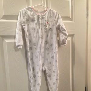 Snowflake Fleece Footie Pajamas
