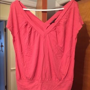Coral v neck top