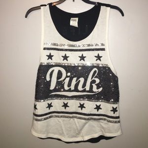 VS PINK SEQUINED TANK