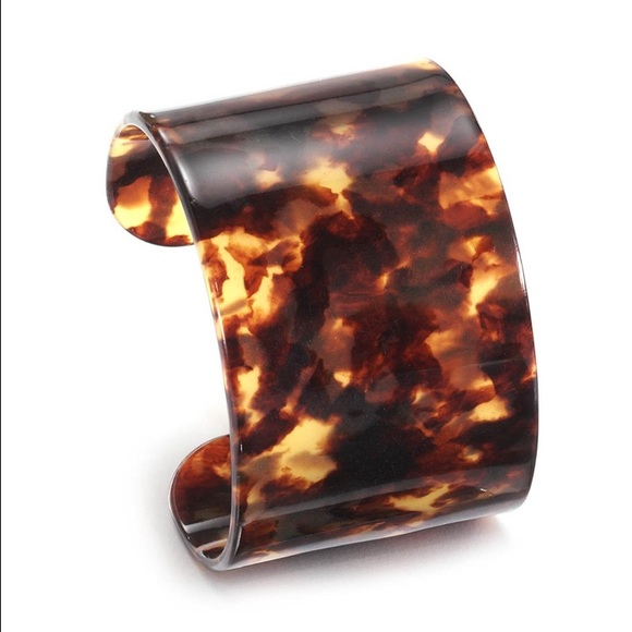 Faux tortoise cuff bracelet, resin
