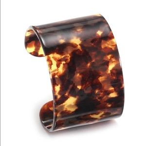 Faux tortoise cuff bracelet, resin