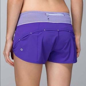 Purple lululemon running shorts