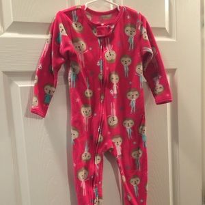 Monkey Fleece Footie Pajamas