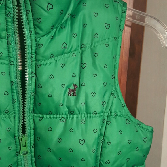 Girls sz medium grass green puffy vest - Picture 2 of 3