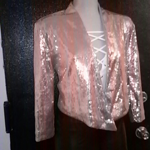 Dressy rose gold sequins Blazer