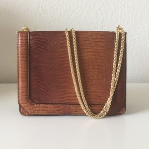Topshop Brown Smart Chain Strap Crossbody Bag