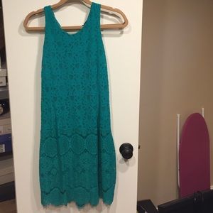 Aqua marine lace maternity dress