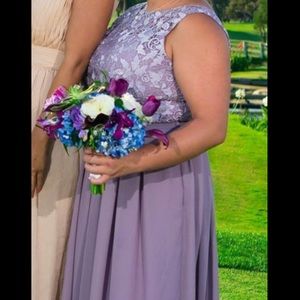 Lace & Chiffon Lavender Dress