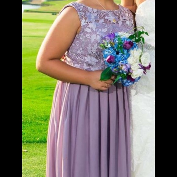 Dramatic Lavender Vintage Lace Chiffon Dress