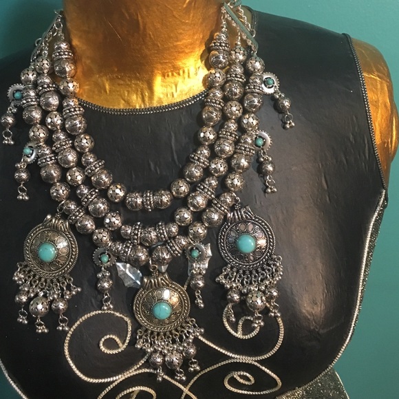 Silver statement necklace
