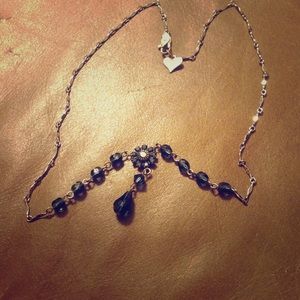 Isabelle CA Navy jeweled necklace
