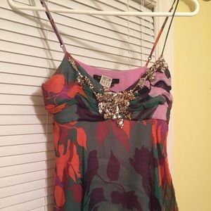 Spaghetti strap going out top