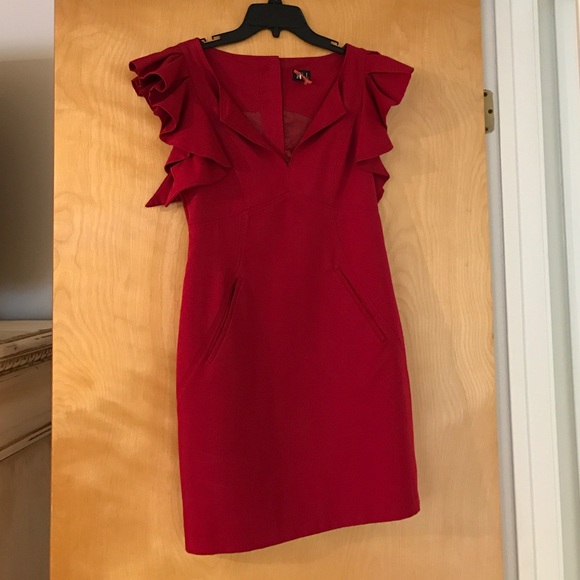 Very J red dress with pockets