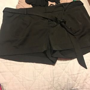 Black sateen shorts