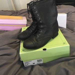 Black combat boots