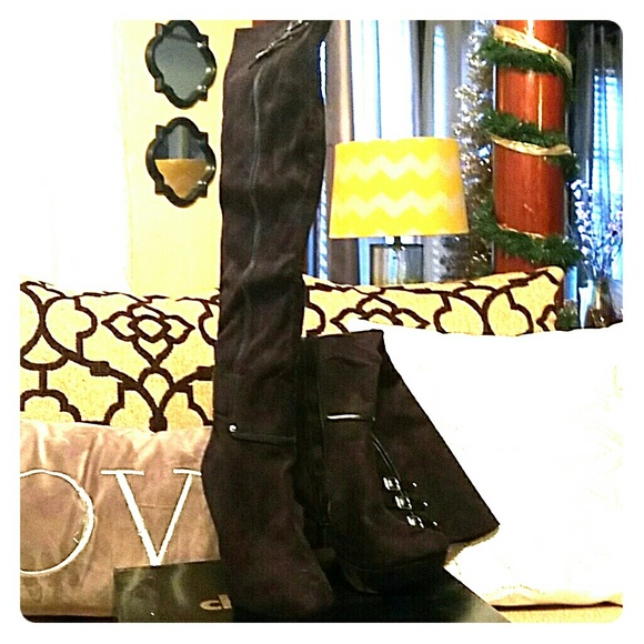 Black thigh high boots