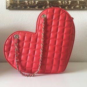 Bebe Red Quilted Heart Tote