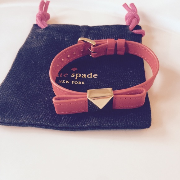 kate spade Jewelry - Kate Spade red leather bow bracelet with dust bag