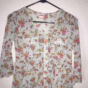 Floral Button Up Blouse