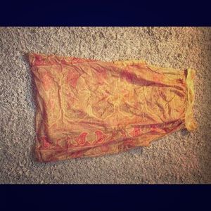 Orange and yellow sleeveless dress