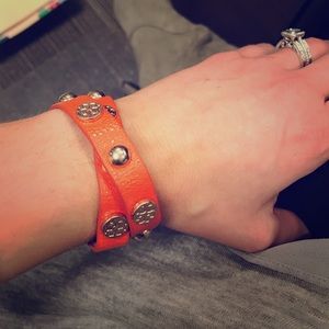 Designer label double wrap bracelet with logo