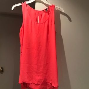 Pink sheer express shirt. Open back