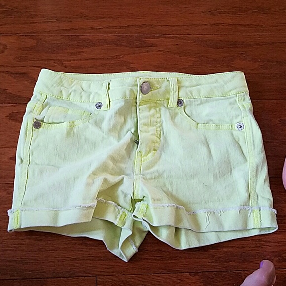 Yellow jean shorts