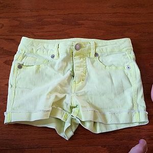 Yellow jean shorts