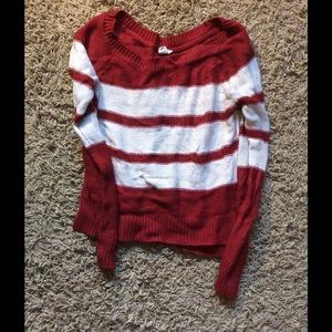 Red and white sweater