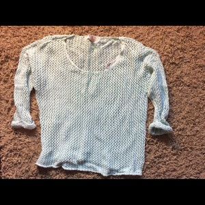 Blue open knit sweater