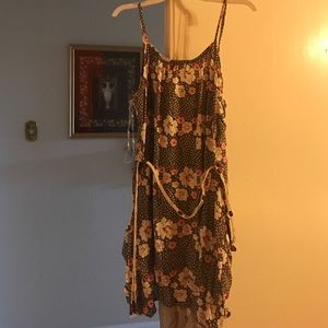 Spaghetti strap floral dress.