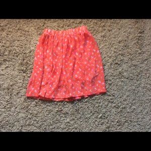 Orange floral print skirt