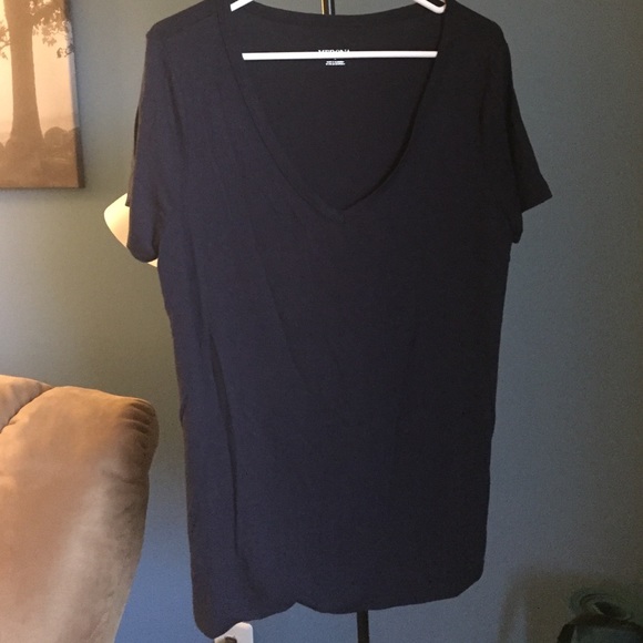 Blue v-neck shirt