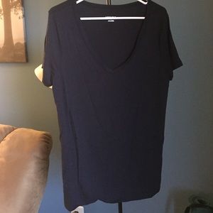Blue v-neck shirt